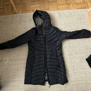 L.L. Bean Black Long Hooded Puffer Coat